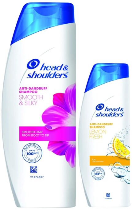 Head & Shoulders Smooth and Silky Shampoo, 340ml & Head & Shoulders, Anti Dandruff Shampoo, Lemon Fresh, 180 ML