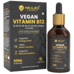 Healeo Vegan Vitamin B12 Drops Supplement for Men & Women with B1,B2,B3,B5,B6,B7,B9, Choline & Inositol | Boost Energy Level | Supports Healthy Nervous System & Brain Function - 50ml