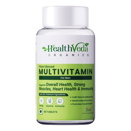 Health Veda Organics Multivitamin for Men Supplement with Grape Seed Extract, Zinc, Vitamin C, Vitamin D3, Multiminerals & Ginseng Extract for Enhances Energy, Stamina & Immunity | 60 Veg Tablets