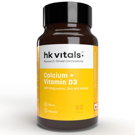 HealthKart HK Vitals Calcium + Vitamin D3 Supplement, 60 Calcium Tablets, with Magnesium & Zinc, for Complete Bone Health & Joint Support - Women and Men