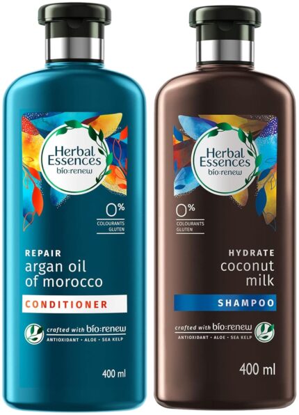 Herbal Essences Bio: Renew Coconut Milk Shampoo, 400 Ml With Herbal Essences Bio Renew Argan Oil Of Morocco Conditioner, 400 Ml