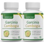 Herbal max Garcinia Cambogia Capsule with 60% HCA & Green Tea Extract, 60 Capsules (800mg) Pack of 2 | Natural Weight Management | Improves Digestion for Men & Women