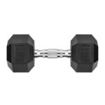 Hex Dumbbell Rubber Encased Hex Dumbbell Exercise & Fitness Hex Dumbbell, Hand Weight For Strength Training / 25 LB