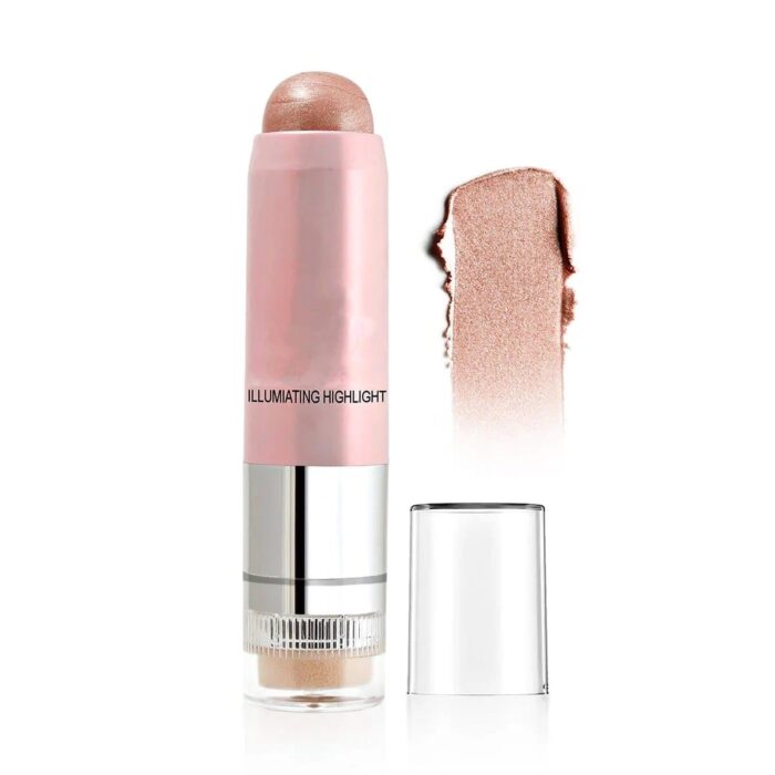 Highlighter Stick With Puff | Glowing & Shining Face, Make Up | Waterproof, Smudgeproof | Beautiful For Make Up | Upto 24 Hours Stay | Color - Blushed, 7.5g (R-4)