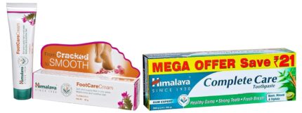 Himalaya Complete Care 300g (150g x 2, Pack of 2) Toothpaste | For Healthy Gums & Strong Teeth | With Neem, Miswak & Triphala & Himalaya Wellness Foot Care Cream, 50gm | Moisturizes and Soothes Feet