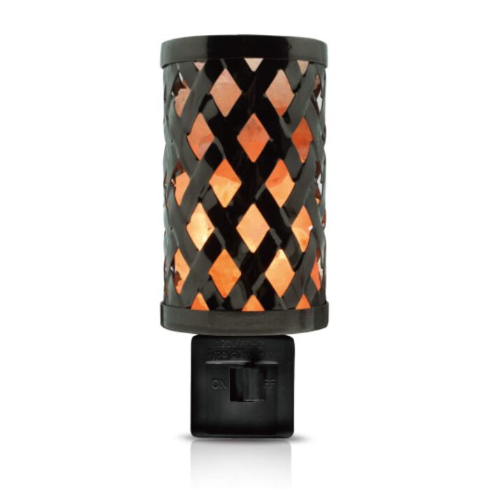 Himalayan Glow Natural Himalayan Salt lamp in Unique Tree Design Metal Basket with Salt Chunks/Salt lamp Light Bulbs and Dimmer Switch