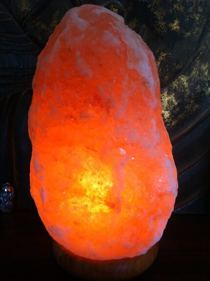Himalayan Salt Lamp, Natural Glow Crystal, Bulb & Dimmer Control, Wood Base, Purifies Air, UL Approved, 7-8”, 6-8 lbs, By Tiabo