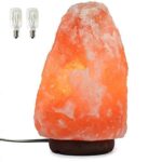 Himalayan Salt Lamp UL-Listed Dimmer Cord - 2X 15 Watt Night Light Bulbs Natural Crystal Rock Wood Base 7.5 to 8.5 Inch (7.5 to 8.5 Inch 2X Bulbs)