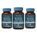 Holistic Curcumin Gut Army Prebiotics & Probiotics-10 Unique Strains Blend -100 Billion CFU-With Inulin & Probiotics Blend-Supports Gut Digestion Health & Bowel Movement-180 Capsules By ZEROHARM