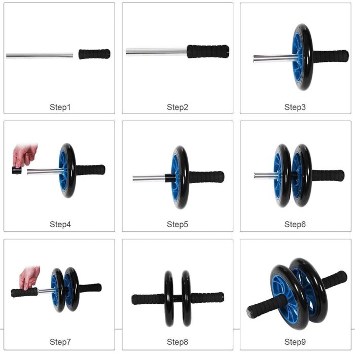 Home Brilliant Double Exercise Wheel, Ab Exerciser, Ab Roller Wheel for Abs Workouts with Knee Pad for Gym Fitness Workout Training