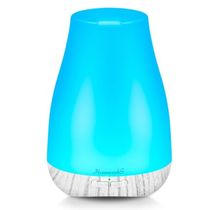 Homeweeks Diffusers, 2 Pack Colorful Essential Oil Diffuser with Adjustable Mist Mode, Auto Off Aroma Diffuser for Bedroom/Office/Trip (100ML)