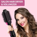 Hot Air Brush 4 In 1 Hair Dryer Brush One Step Hair Dryer Styler Volumizer Hair Curler Improved Motor Less Frizz More Shine And Less Heat Damage For Salon-Style Black