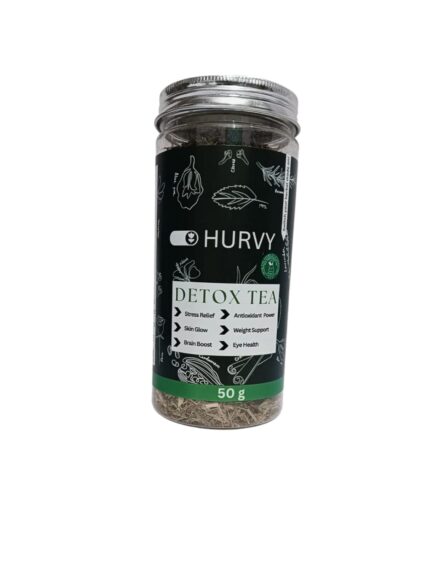 Hurvy Detox Tea with Stress Relief, Antioxidant, Skin Glow Benefits, 50g