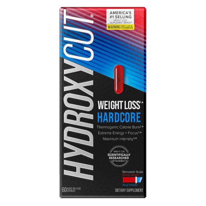 Hydroxycut Hardcore Scientifically Tested Weight Loss and Energy, Weight Loss Supplement, 60 Count