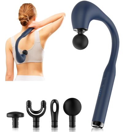 INKEER Massage Gun with Extended Handle Revolutionary U-Shaped Back Massager for Pain Relief Deep Tissue Body Massager for Neck,Shoulder,Leg-Reach Every Muscle with Ease (Dark Blue)