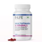 INLIFE Multivitamin Tablets For Men & Women with Ginseng & Prebiotic Probiotic | Multivitamin Supplement with Vitamin B12, C, D, E, Zinc & Biotin Nutrition Tablet (120 Tablets)