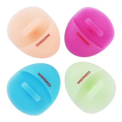 INNERNEED Super Soft Silicone Face Cleanser and Massager Brush Manual Facial Cleansing Brush Handheld Mat Scrubber for Sensitive, Delicate, Dry Skin (4 Pcs Set)