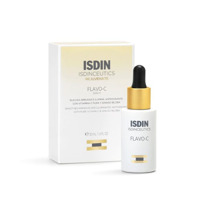 ISDIN Isdinceutics FLAVO C Serum 30ml |Vitamin C and Ginkgo Biloba enriched Antioxidant Brightening Face Serum for Skin Brightness, Elasticity and Texture
