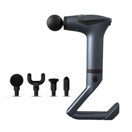 Ignito Power 3 In 1 Deep Tissue Percussion Massage Gun - Long-Handle for Back, Fascial and Muscle Relaxation - Sport Massager With Strap (B 1), Grey