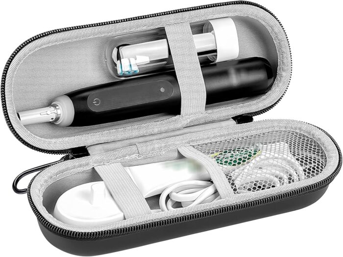 Inralimot Electric Toothbrush Travel Case, EVA Hard Storage Case Compatible with Oral B Pro 1000, 2000, 3000, 3500, 7000, Philips Sonicare ProtectiveClean (Black)