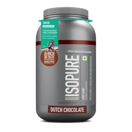 Isopure Whey Protein Isolate Powder with Vitamins for Immune Support & Biotine- 2.2 lbs, 1 kg (Dutch Choc), Lactose-Free, Gluten-Free, Veg protein for Men & Women. Offer Pack