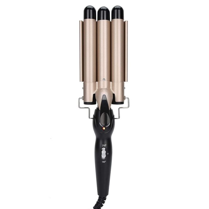 JGJ Tripple Barral Hair Stler Professional Ceramic Anti-Static Anti-Scald Travel Hair Curler Curl Curling Make Curling Iron Rod Brush Curling Wand Roller Waver Maker Styling Tool For Women