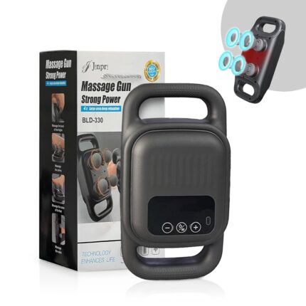 JINPRI Deep Tissue Massage Gun with 4 Interchangeable Heads - Muscle Massager for Back, Neck, and Body Pain Relief Rechargeable, Quiet, and Lightweight Therapy Device (4-Head)