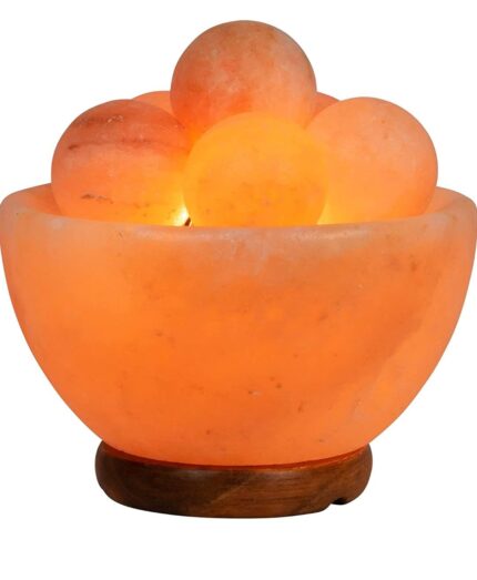Josan Brothers Himalayan Rock Salt lamp for Positive Energy | Himalayan Salt Lamp Original (Fire Bowl with 6 Massage Ball)