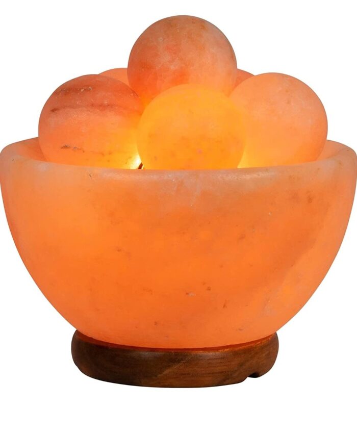 Josan Brothers Himalayan Rock Salt lamp for Positive Energy | Himalayan Salt Lamp Original (Fire Bowl with 6 Massage Ball)