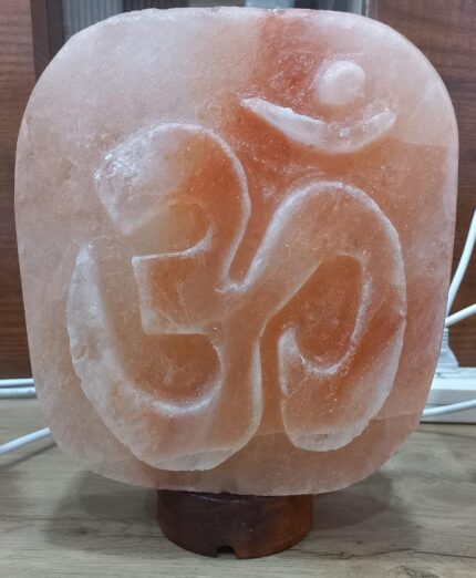 Josan Brothers Natural Air Purifier Ionizer Himalayan Salt Lamp - Organic Pink Rock Salt Table Lamp Electric - Vastu, Feng Shui, Home Decor, Pack of 1 (OM Salt Lamp)