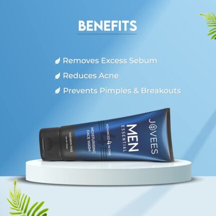 Jovees Herbal Men's Essential Advanced 4 in 1 Moisturizing Face Wash |with Vit C and Vit E | Gives Clean and Clear Skin |For All Skin Types 100g (Pack of 2)