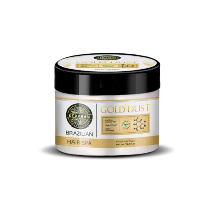 KERABON PROFESSIONAL Brazilian Gold Dust Hair Spa Treatment, Deep Repair Mask for All Hair Types, 500 ml