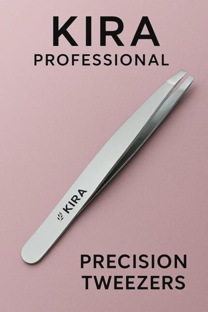 KIRA Tweezer Plucker Precision Tweezers For Eyebrows, Ingrown Hair, Plucking Daily, Hair Removal And Beauty Tool With Stainless Steel (Silver)