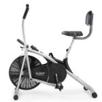 KLIKFIT Air Bike Exercise Cycle Upright with Dual Moving Arms for Home Gym Cardio Full Body Weight Loss Workout Adjustable seat with Back Support (2CM)- Free Installation Support via Vedio call