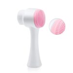 KPNG Double Side Portable 3D Face Cleaning Vibration Massage Silicone Facial Cleansing Brush,Pack of-1, Color-Blue-Pink Random (Pack Of-1, Pink)