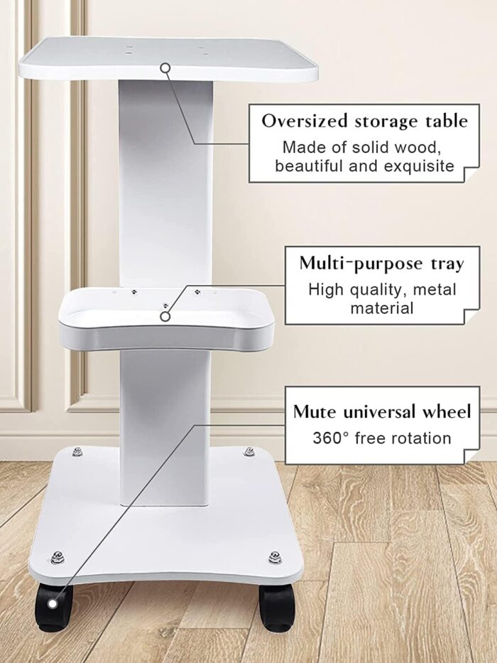 Kangzhu 7 in 1 Facial Beauty Machine Home Spa Steamer, Professional Hydrogen Oxygen Facial Machine, Hydrafacial Machine Dermabrasion Facial Sprayer Skin Machine for Spa With Trolley, White