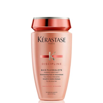 Kérastase Discipline Fluidealiste Anti-Frizz Shampoo | Sulphate-Free Shampoo for Frizzy Hair | Infused with Morpho-Kératine, Surface Perfector & High Precision Care Agent | 250ml