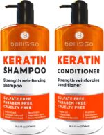 Keratin Shampoo and Conditioner Set - Sulfate Free Deep Treatment with Morrocan Argan Oil - Anti Frizz for Dry Hair and Extra Shine