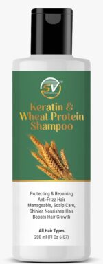 Keratin Shampoo – Strengthens Hair, Fights Frizz, Protects Color | Vegan, Sulfate-Free, Natural Care
