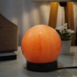 Kirit Gemstones Globe Himalayan Pink Salt Lamp for Home Decor, Living Room, Study Table, Round Shape, Housewarming Gift