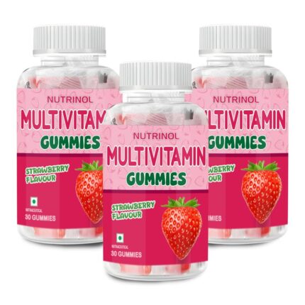 Knoll Healthcare Nutrinol Multivitamin Gummies, Zinc, Veg Omega, Iron & Biotin|Vitamin D3, B6, E & A|Boosts Energy & Stamina, Improves Immunity & Skin Health|Vegan, Gelatin Free, 1 Count, 90 Servings