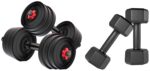 Kore DM-10KG-COMBO16 Home gym & Fitness Kit, 2.5 kg x 4 (PVC, Adjustable, Black) & Kore PVC DM-2kg-Combo 161 Dumbbells Set and Fitness Kit for Men and Women Whole Body Workout (Fixed, Black)
