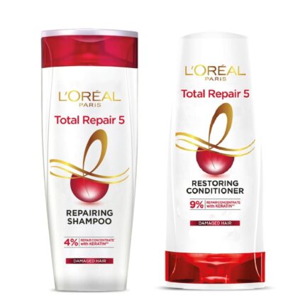 L Oréal Paris Total Repair 5 Repairing Shampoo with Keratin XS (180ml) + Total Repair 5 Restoring Conditioner (180) (2 ITEM IN SET)