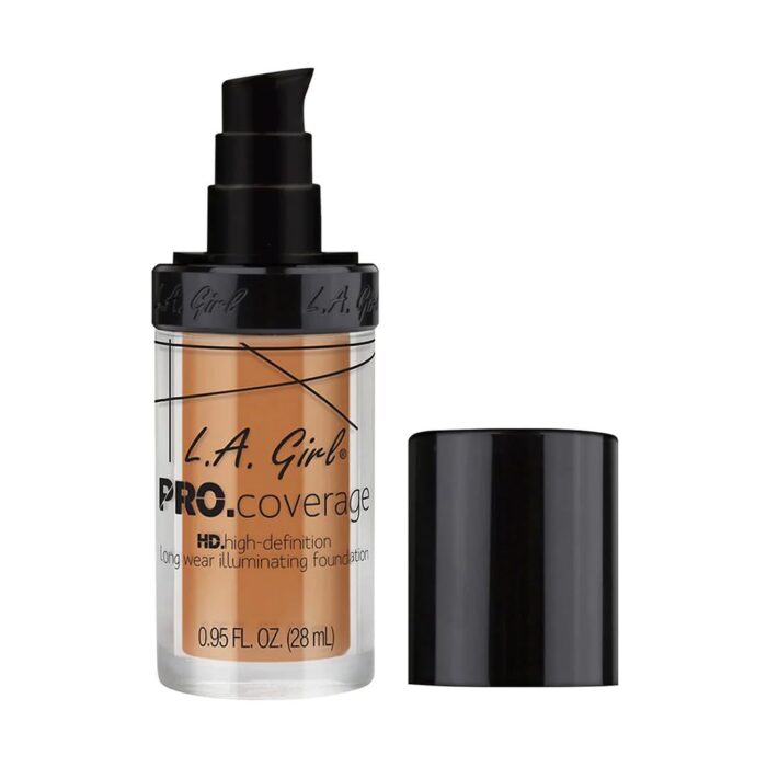 L.A GIRL HD Pro. Liquid Matte Foundation, Creamy Natural Full Coverage Long Lasting Glow, Ultra Soft With Natural Finish Infallible, 28ml Cruelty-Free