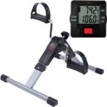 LANKESH ENTERPRISE Pedal Exerciser Cycle Bike for Home Gym LCD Counter Foldable Exercise Bike Indoor Fitness Resistance Home Use Mini Bike (Black/Silver)