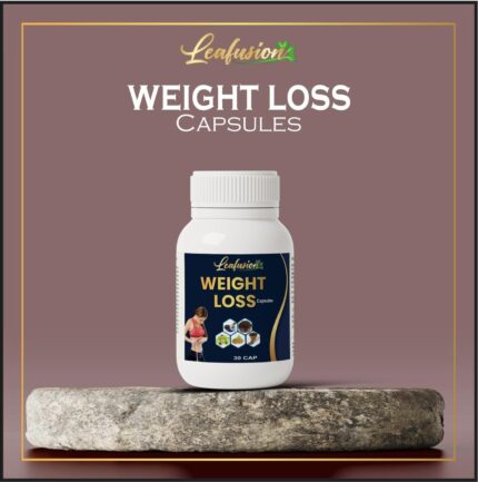 LEAFUSION Ayurvedic Weight Loss Capsules for Men & Women - Natural Fat Burner Supplement for Quick Weight Reduction & Management, Slimming & Burning Belly Fat Fast -30capsule