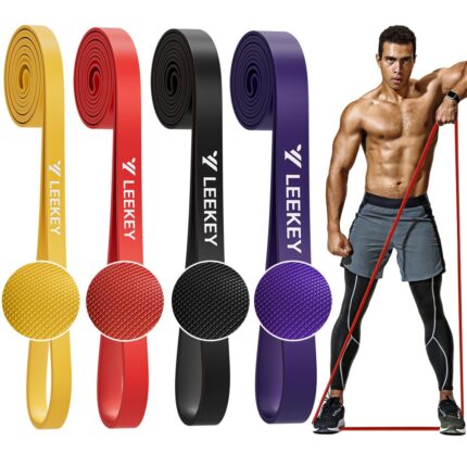 LEEKEY Resistance Band Set, Pull Up Assist Bands - Stretch Resistance Band Exercise Bands - Mobility Band Powerlifting Bands for Resistance Training, Physical Therapy,Home Workouts (Colorful)
