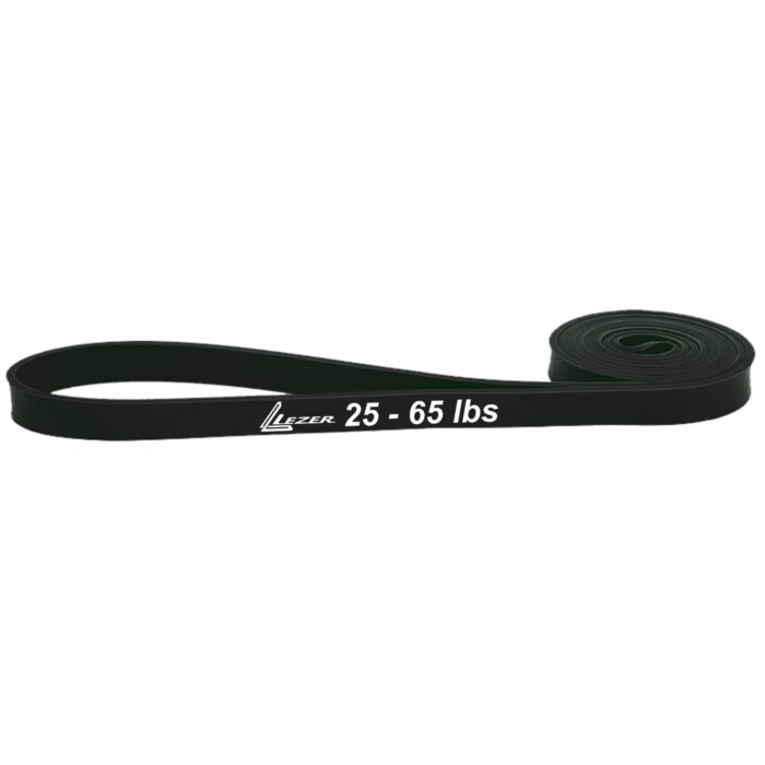 LEZER Resistance Bands - 25-65 lbs, Black - Workout & Physical Therapy Bands with Instruction