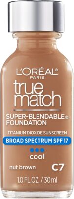 L'OREAL PARIS True Match Super-Blendable All Skin Liquid Natural Makeup, Nut Brown, 1 Fl. Oz.