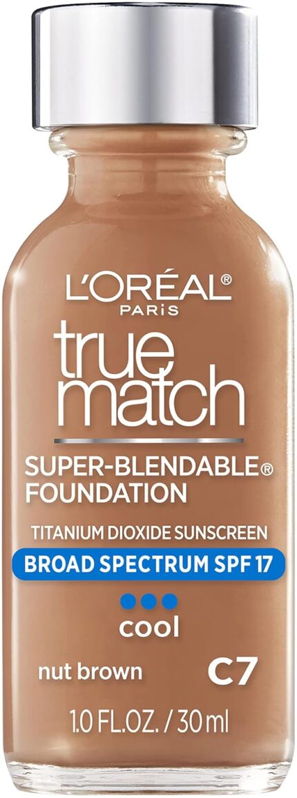 L'OREAL PARIS True Match Super-Blendable All Skin Liquid Natural Makeup, Nut Brown, 1 Fl. Oz.